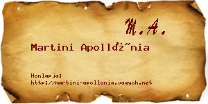 Martini Apollónia névjegykártya